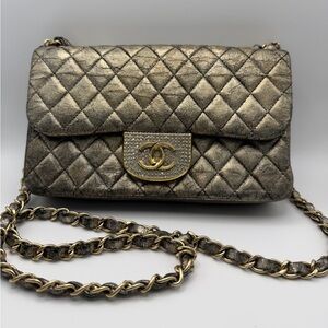 Limited Edition CHANEL Iridescent Classic Flap Bag with Crystal CC Lock